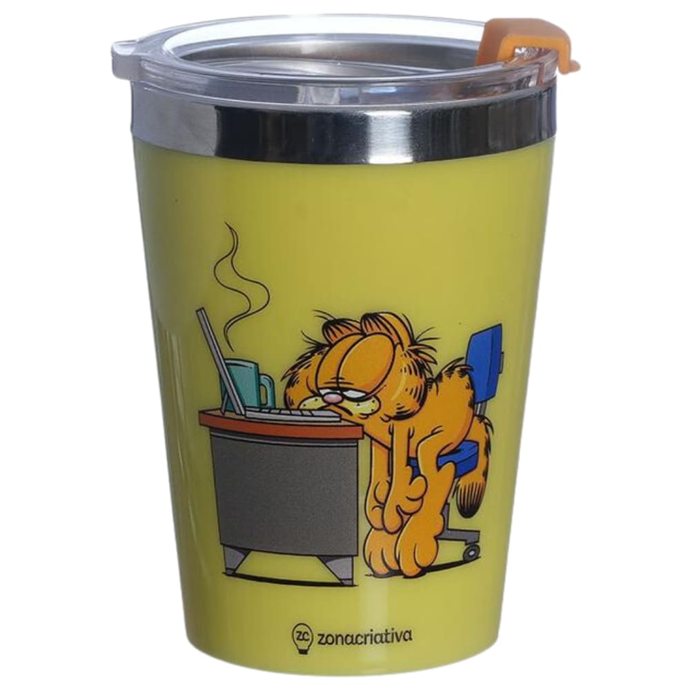 Copo Garfield Quente Gelado 300ml Com Tampa Oficial Nickelodeon
