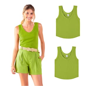 Kit 2 Regatas Feminina Viscoplus Canelada