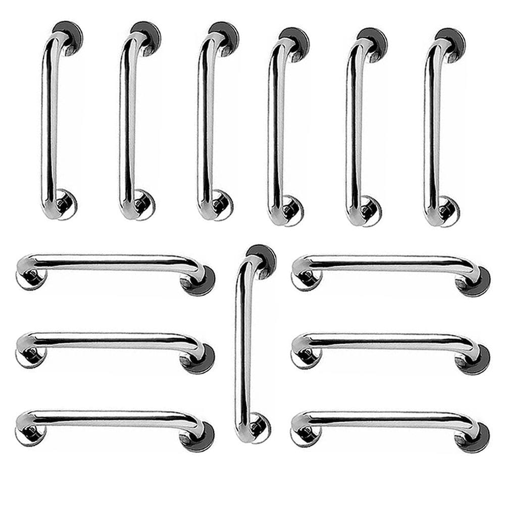 Barra de Apoio Barra 40cm Inox Kit 13 Unidades Idoso Deficiente Cadeirante Banheiro Box Suporte Escada Acessibilidade Segurança Resistente
