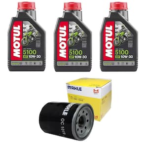 KIT 3X ÓLEOS MOTUL 5100 10W-30 1Litro 600 4 Tempos + 1 Filtro Mahle OC1019 cb650f 2014 a 2022 CBR 650F 2014 a 2016