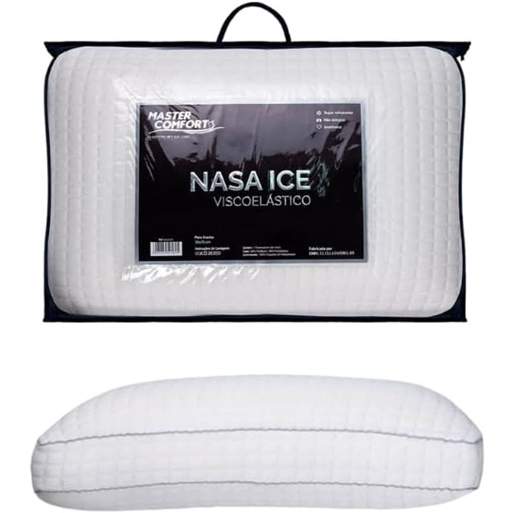 Travesseiro Antialérgico Viscoelástico 50x70 Nasa Ice Toque Refrescante