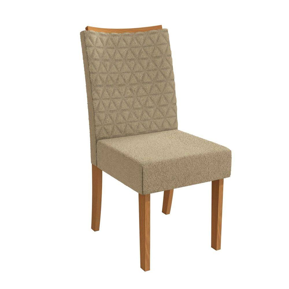 Conjunto 2 Cadeiras para Sala de Jantar Cad129 Canela/ Bege
