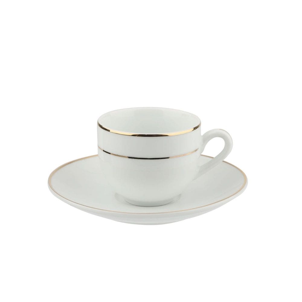 Xícara de Café com Pires de Porcelana Majesty Gold 90ml -  L`Hermitage