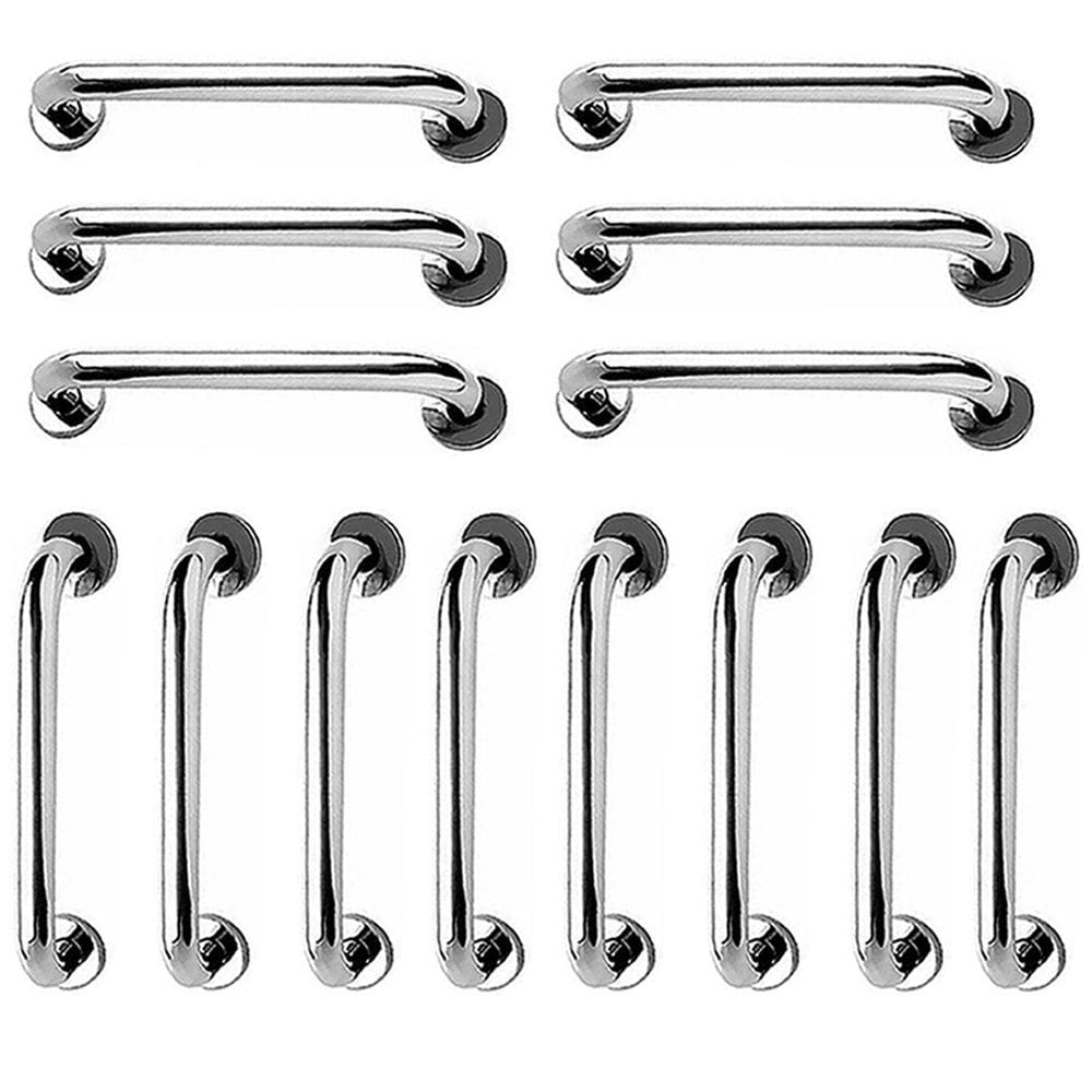 Barra de Apoio Alça Inox 40cm Kit 14 Unidades Banheiro Deficiente Acessibilidade Idoso Cadeirante Suporte Resistente Corrimao Escada
