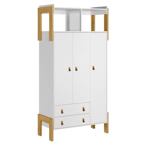 Guarda Roupa Quarto Infantil Bebê 3 Portas 2 Gavetas com Nicho Fantasia 4375