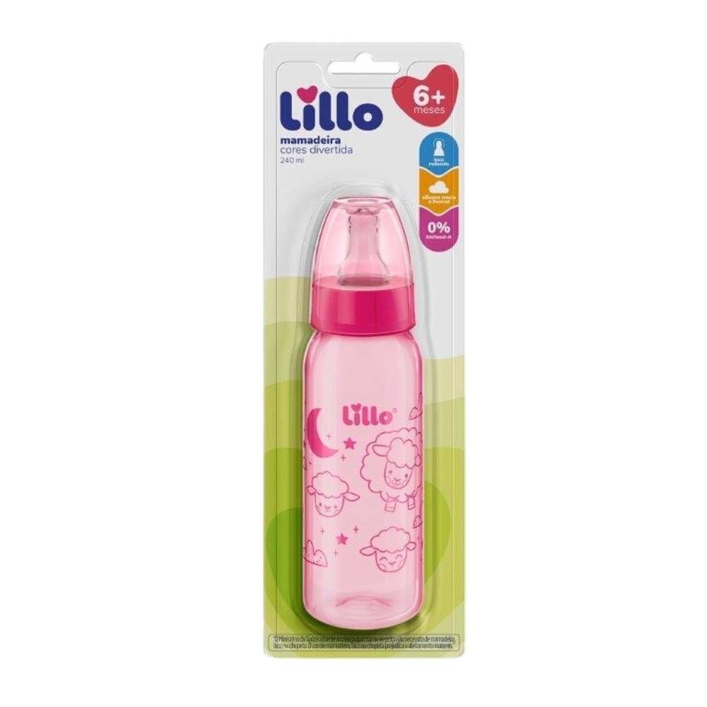 Mamadeira Lillo 6+ Meses Cores Divertidas Rosa 240ml