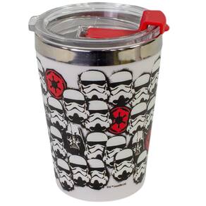 Copo Darth Vader e Stormtrooper Quente Gelado 300ml Com Tampa Oficial Star Wars
