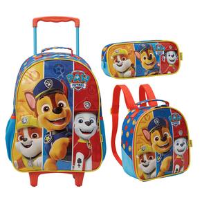 Kit Mochila Rodinha Patrulha Canina Lancheira Estojo Escolar 13440