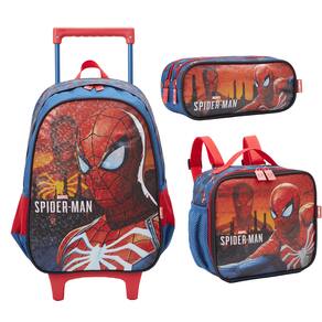 Kit Mochila Rodinha Homem Aranha R1 Lancheira Estojo Escolar 13350