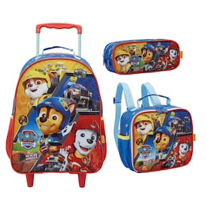 Kit Mochila Rodinha Patrulha Canina R2 Lancheira Estojo Escolar 13470