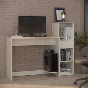 Conjunto de Escritório 2 Peças Smart Office Mesa e Armário Livreiro