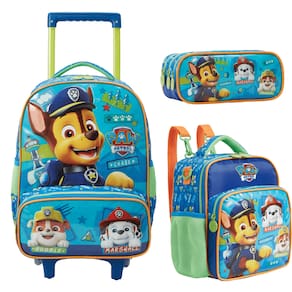 Kit Mochila Rodinha Patrulha Canina Y2 Lancheira Estojo Escolar 13480