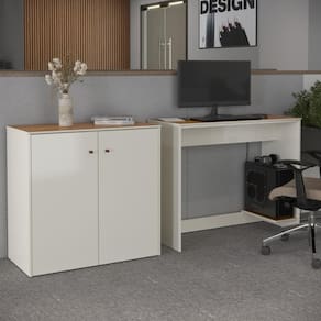 Conjunto de Escritório 2 Peças Smart Office Mesa e Aparador Buffet