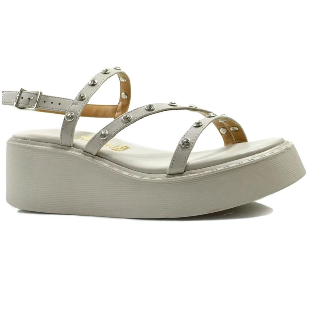Sandália Plataforma Vizzano Strass Feminino - Branco