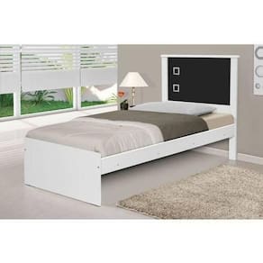 Cama Barcelona Solteiro Branco/preto - Tebarrot