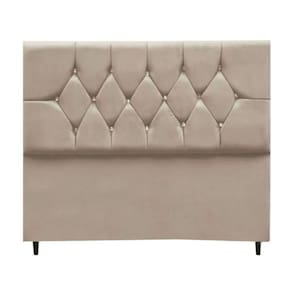 Cabeceira Cama Box Solteiro 90 Cm Geovana Suede bege