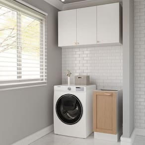 Lavanderia Modulada 2 Peças sem Tampo 1 Aéreo 3 Portas 1 Balcão Arizona Cabecasa Madeiramadeira Branco/Figueira