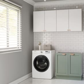 Lavanderia Modulada 3 Peças sem Tampo 2 Aéreos 1 Balcão 2 Portas Arizona Cabecasa Madeiramadeira Branco/Menta