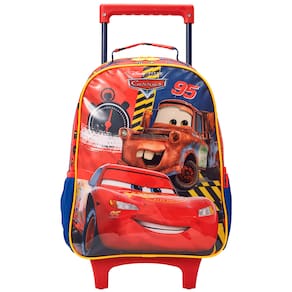 Mochila com Rodas 35cm Escolar 14 Carros Vermelho Xeryus 13291