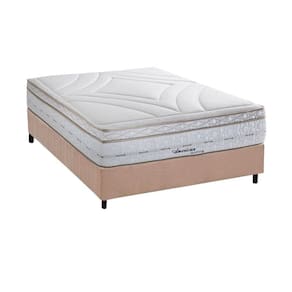 Conjunto Box Casal: Colchão Molas Herval Maxspring American + Base CRC Suede Clean (138x188)