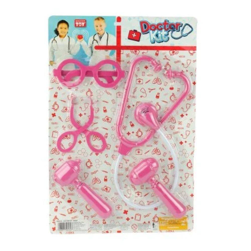 Kit Brinquedo Infantil Cartela Doutora Médica 5 Acessórios