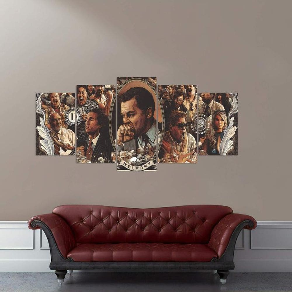 Quadro Lobo De Wall Street Mosaico Para Escritórios Quarto