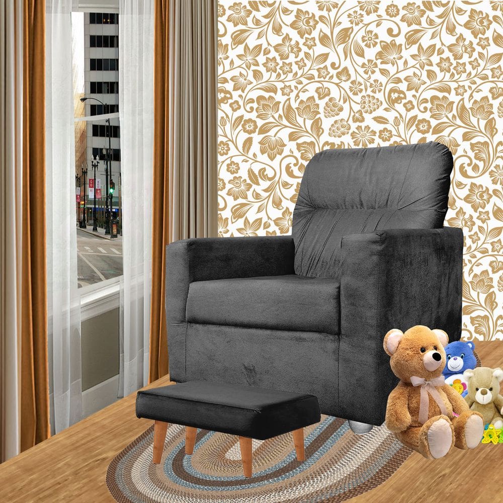 Poltrona De Amamentação Aconchego Nubia Preto