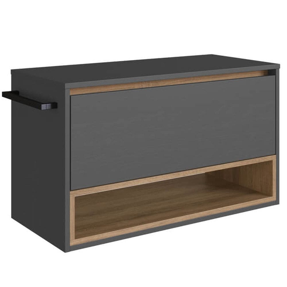 Gabinete Para Banheiro 01 Porta Basculante 80cm Mell Grafite PRODDY