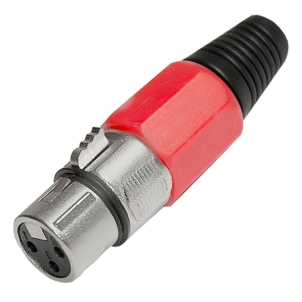 Conector Cannon De Microfone Femea Profissional Vermelho