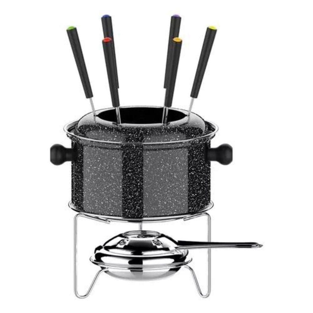 Conjunto Kit Fondue Aço Carbono Revestido 10 Peças Premium