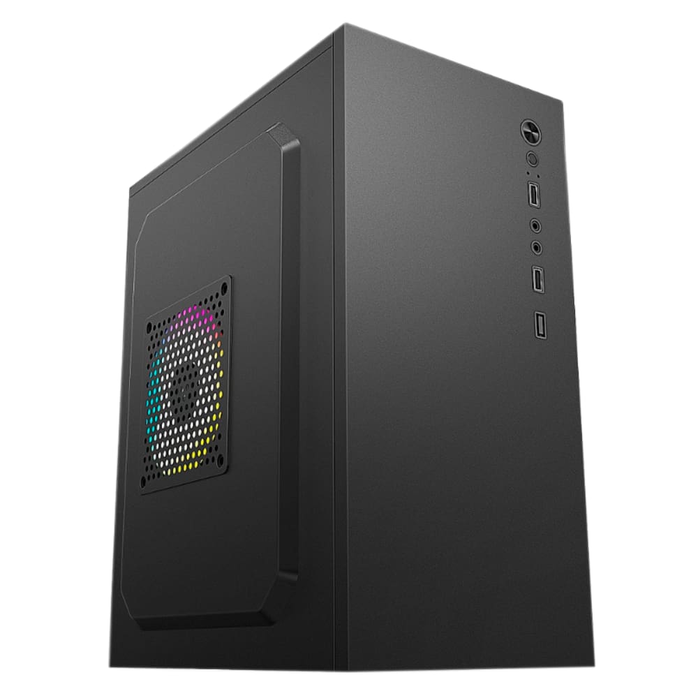 Gabinete Office Hayom GB1750 2 Fans 120mm e 80mm S/Fonte ATX 2 Portas USB 2.0 Preto - GB1750