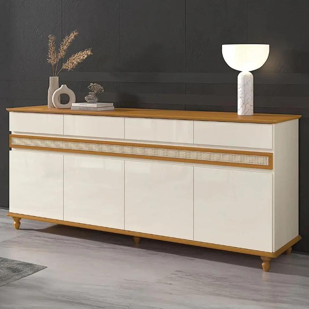 Buffet Aparador Açores 4 Portas 4 Gavetas Off White Cedro