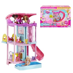 Casa de Bonecas Barbie Chelsea 360 HCK77 Mattel - 20 Peças