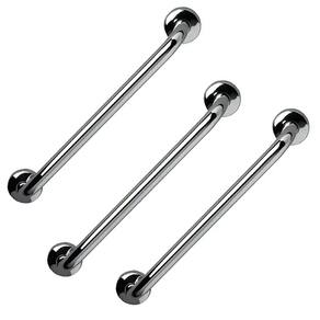 Barra de Apoio Inox 60cm Kit 3 Unidades Banheiro Box Deficiente Idoso Cadeirante Acessibilidade Suporte Corrimao Escada Resistente