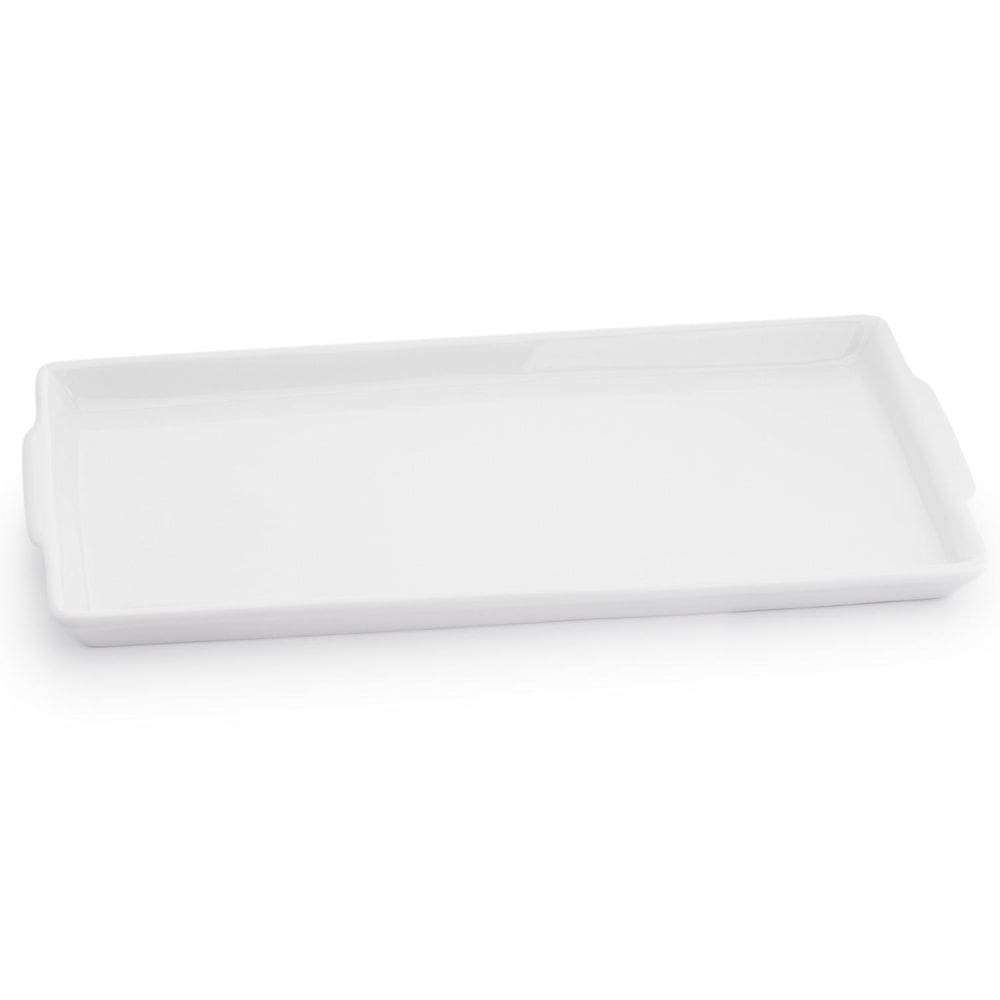Bandeja De Porcelana Retangular 19 X 37 Cm Travessa Rasa