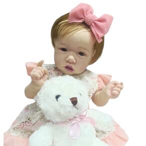 Bebê Reborn Menina Artesanal Toda Em Silicone Soft Macia