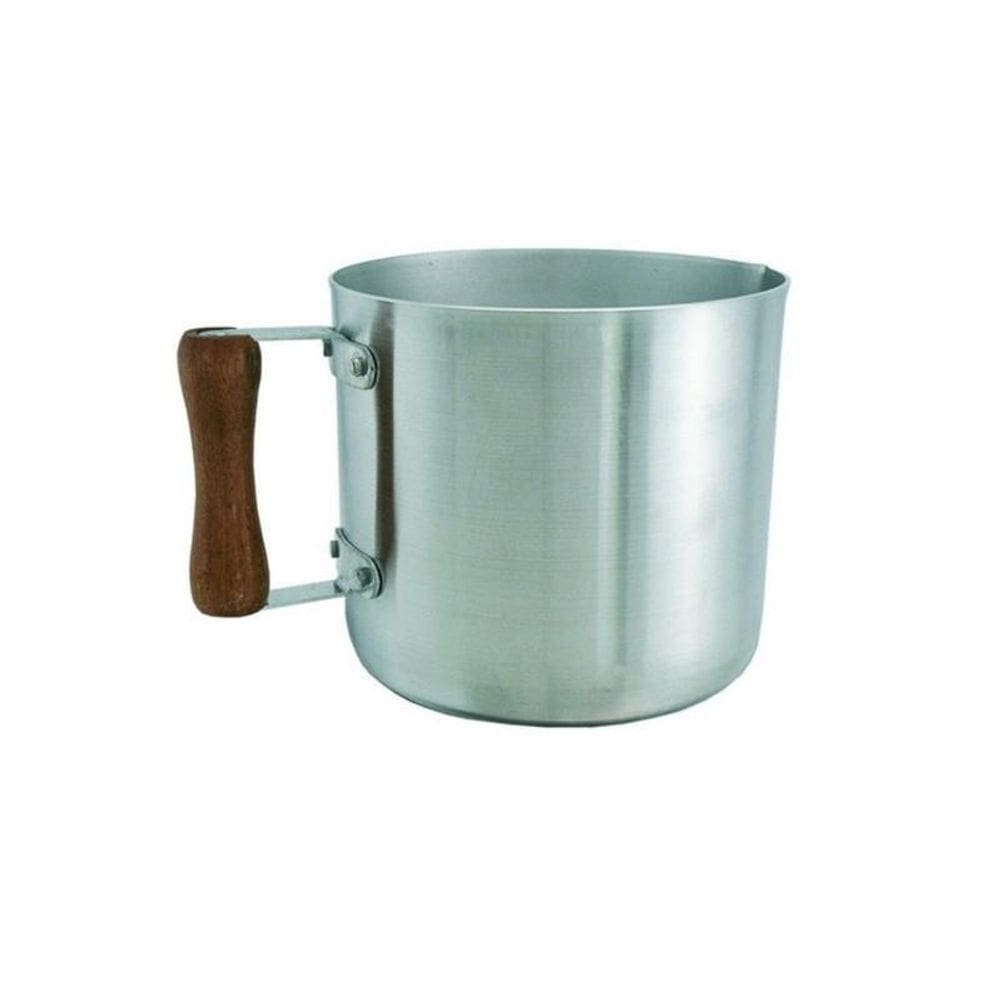 Caneca Alumínio Leiteira Canecão Fervedor Cabo Madeira 2,5 L