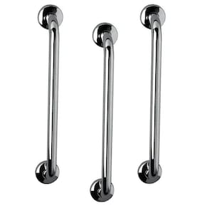 Barra de Apoio 60cm Aço Inox Kit 3 Unidades Banheiro Box Idoso Deficiente Acessibilidade Cadeirante Suporte Escada Corrimao Resistente