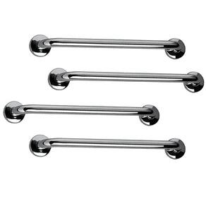 Barra de Apoio 60cm Inox Kit 4 unidades Idoso Banheiro Box Acessibilidade Deficiente Cadeirante Suporte Escada Corrimao Resistente Segurança