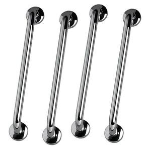 Barra de Apoio 60cm Inox Kit 4 Unidades Acessibilidade Cadeirante Deficiente Idoso Banheiro Box Suporte Escada Corrimao Segurança Resistente
