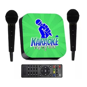 Karaoke Party Box Verde +2 Microfone +De 1000 Música Videoke