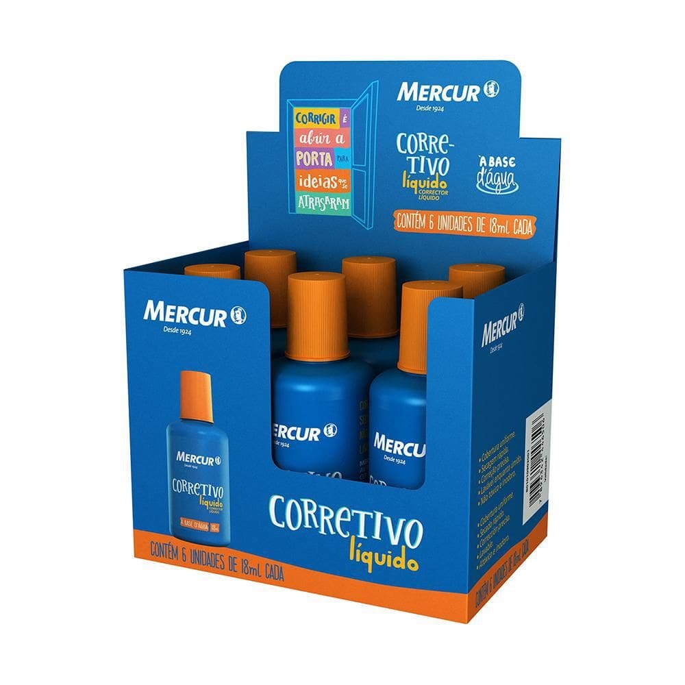 Corretivo Líquido Mercur 18Ml Cx 6Un