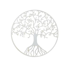 Mandala 30 Cm Arvore Frutos Vida Mdf 3mm Branco [f031]