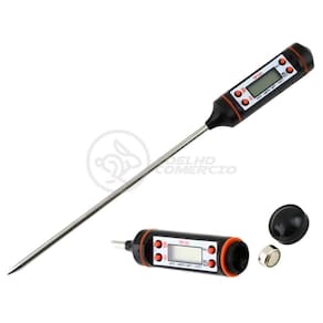 Termômetro Culinário Cozinha Digital Com Espeto Alimentos E Líquidos Mede -50ºc A +300ºc