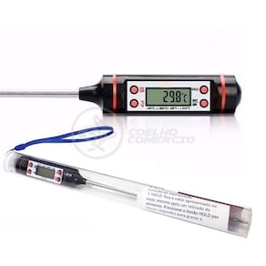 Termômetro Culinário Cozinha Digital Com Espeto Alimentos E Líquidos Mede -50ºc A +300ºc