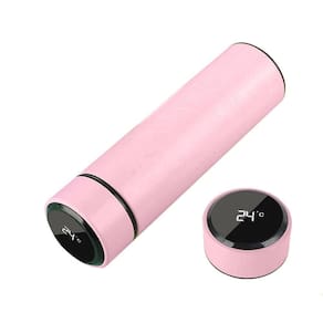 Garrafa Térmica Inteligente De Inox 500ml Tampa C/sensor De Temperatura Led água Café Chá Rosa Bebe