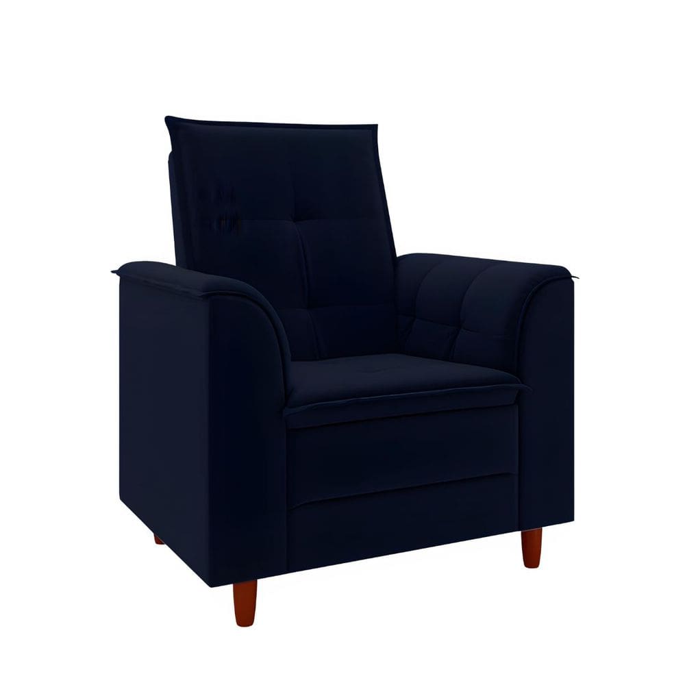 Poltrona Decorativa Estofada Confortável Sala Isis Suede