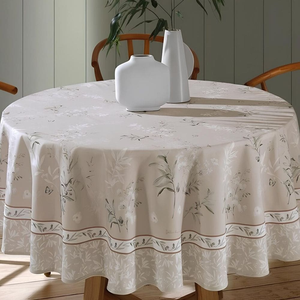 Toalha de Mesa Redonda Döhler 180 cm Limpa Fácil Adele