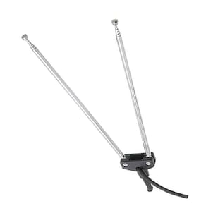 Antena Telescopica Para Tv Dupla 5 Estagios Cabo Fita 1 Metro