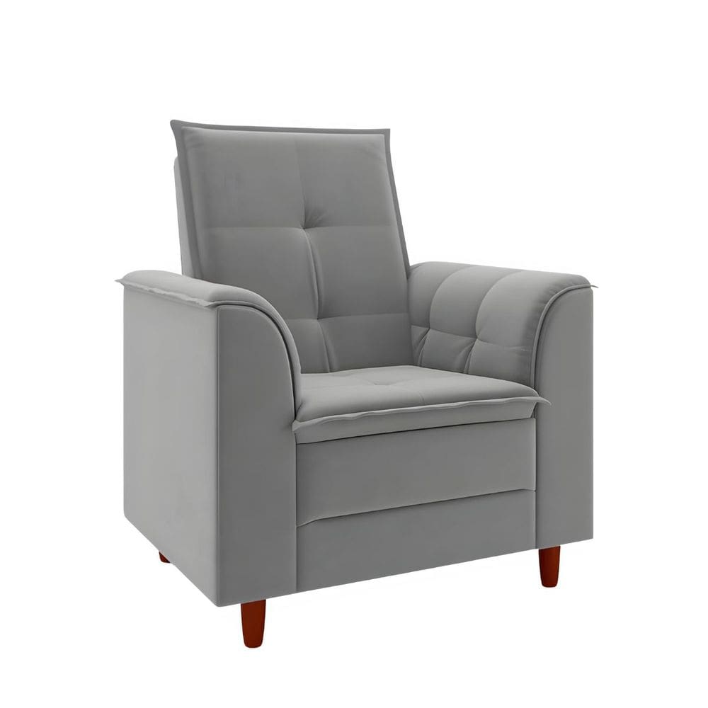 Poltrona Decorativa Estofada Confortável Sala Isis Veludo